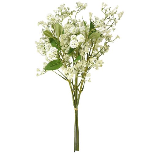 Artikel Konstgjord blombukett sidenblommor bärgren vit 48cm