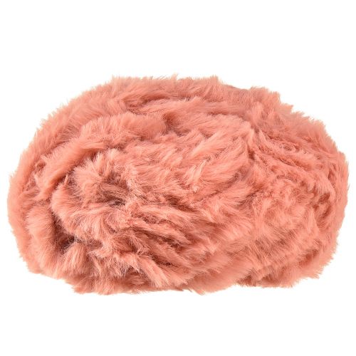 Artikel Fuskpälssnöre rosa snodd dekorativ sladd av konstpäls 50g 30m