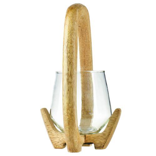 Artikel Lykta trä glaslykta vardagsrum dekoration Ø12cm H20cm