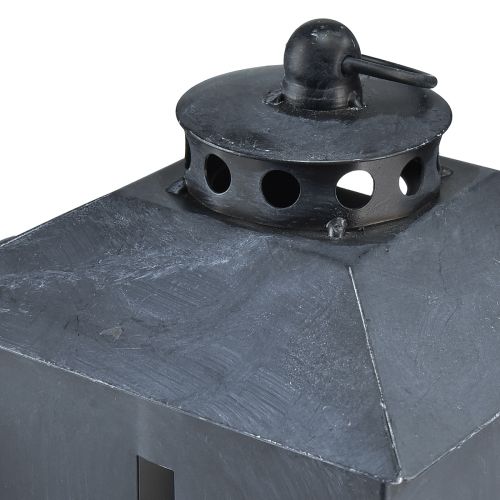 Artikel Lykta grav ljus korsfönster metall antikgrå 13 x 27cm