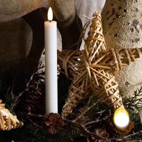 Artikel LED-ljus Vita koniska ljus vax varmvita 24,5 cm 2 st