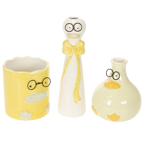 Set med dekorativa keramikfigurer av ankor med glasögon, 25 cm, 3 st | Floristik24.se