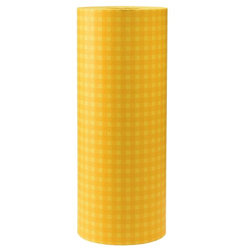 Artikel Manschettpapper silkespapper blompapper gul rutig 25cm 100m