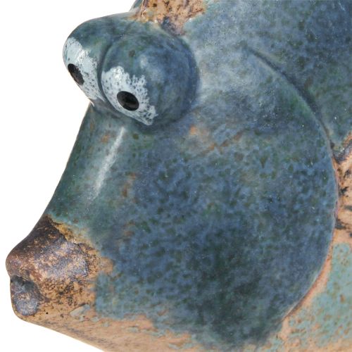 Artikel Maritim dekoration fisk blå keramik dekoration assorterad 19/17cm 2 st