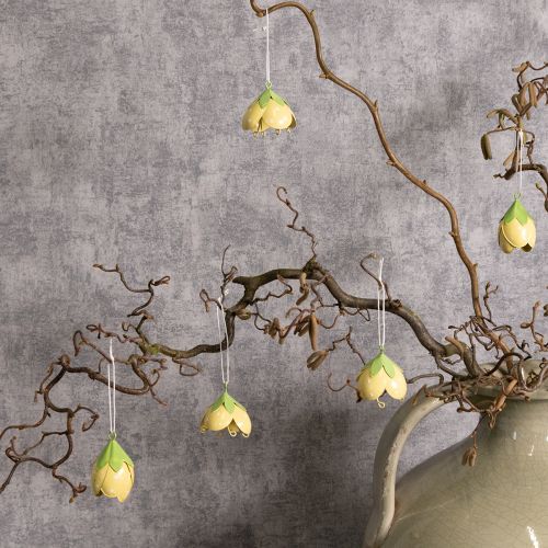 Artikel Metallhängande blomma för romantisk inomhus- och utomhusdekoration, 6 cm, 6 stycken