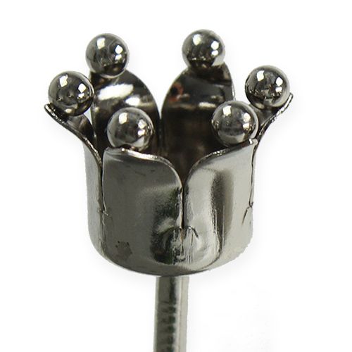 Floristik24 Ljusstake krona silver 4st