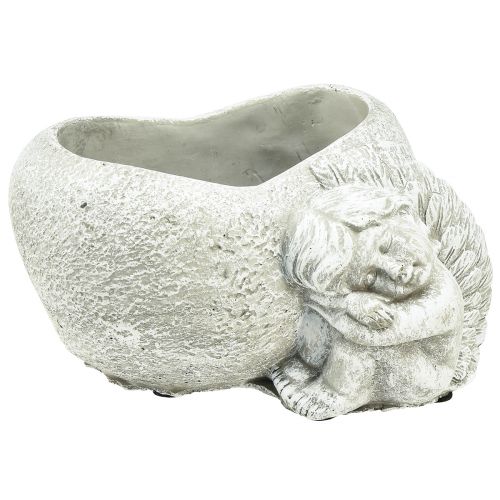 Artikel Mini växtskål grav ängel ängel grått växthjärta 16×12cm H9,5cm