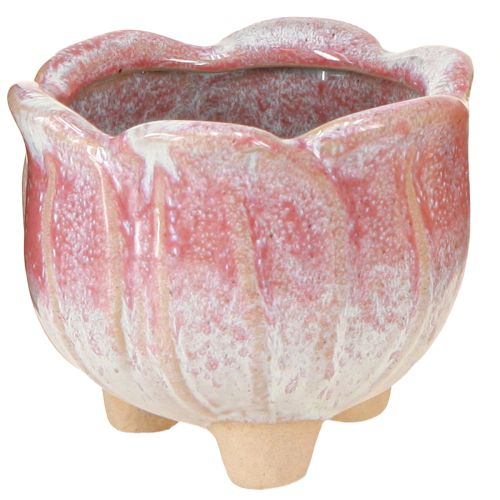 Minikruka keramik kruka blomma assorterad Ø8cm H7cm 3st