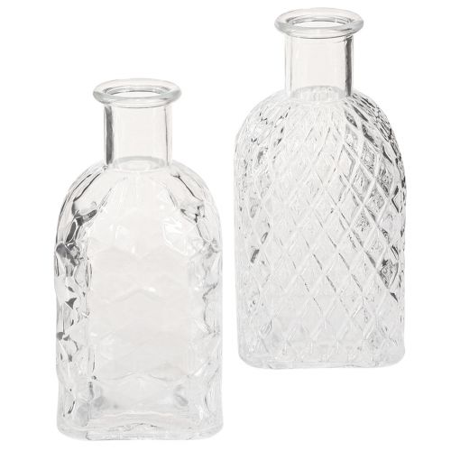 Floristik24 Minivaser fyrkantiga dekorativa glasflaskor H13cm 4st