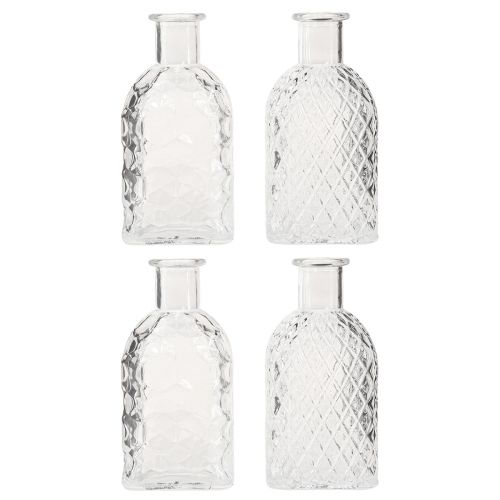 Floristik24 Minivaser fyrkantiga dekorativa glasflaskor H13cm 4st