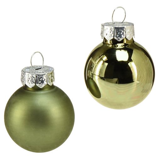Floristik24 Mini julgranskulor glas grön mix Ø2,5cm 22 st