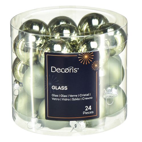 Floristik24 Mini julgranskulor glas grön mix Ø2,5cm 22 st
