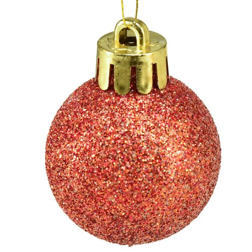 Artikel Mini julgranskulor orange brytsäkra Ø3cm 14st
