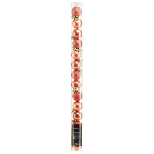 Artikel Mini julgranskulor orange brytsäkra Ø3cm 14st
