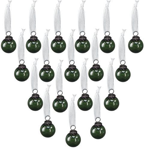 Artikel Mini julkulor glaskulor grön Ø3cm 18 st i glas