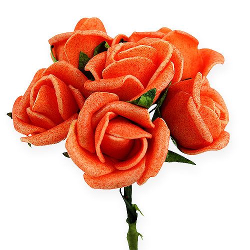 Floristik24 Mini skumrosor Ø 1,5cm orange 72 st