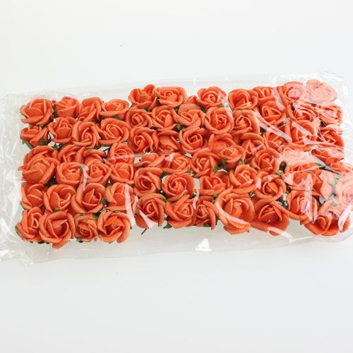 Floristik24 Mini skumrosor Ø 1,5cm orange 72 st