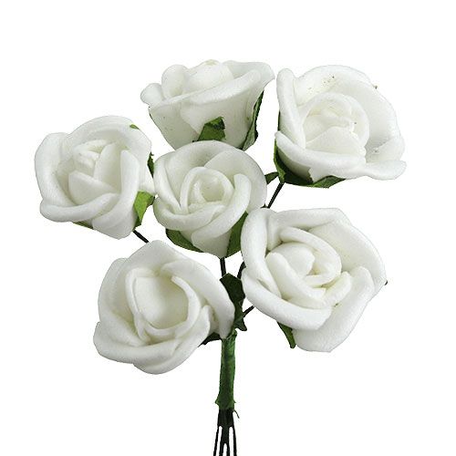 Floristik24 Mini skumrosor Ø 1,5cm vit 72 st