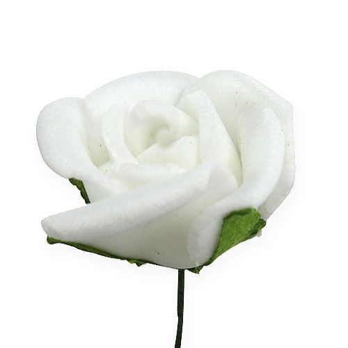 Floristik24 Mini skumrosor Ø 1,5cm vit 72 st