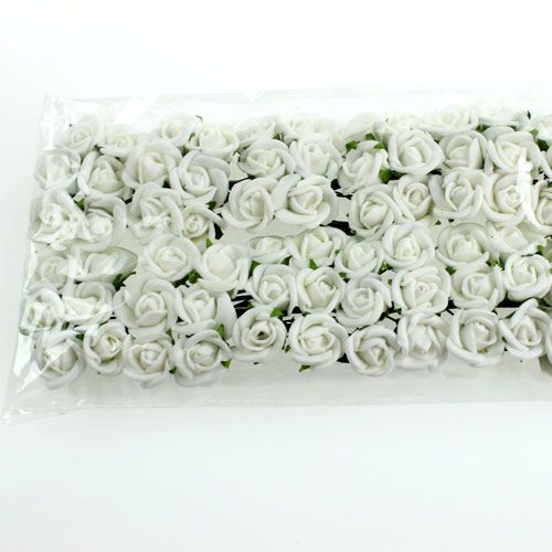 Floristik24 Mini skumrosor Ø 1,5cm vit 72 st