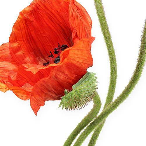 Floristik24 Konstgjord blomma vallmo orange 75 cm 3st