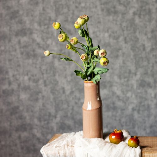 Artikel Konstgjord vallmodekorationsbukett, realistiska blommor för heminredning, 61 cm, 3 stycken