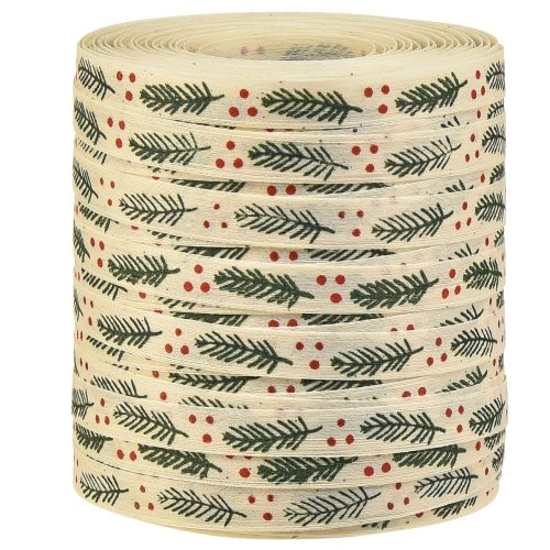Floristik24 Hållbart lockband Julklappsband med grangrönt 10mm 100m
