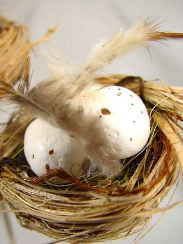 Floristik24 Fågelbo med ägg på pinnen 6cm 6st