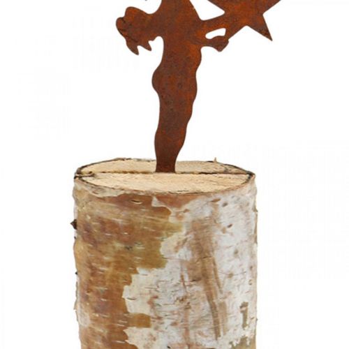 Artikel Ängelrostdekoration med stjärnor på björkträstam H21cm