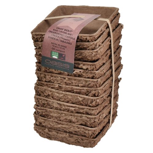 Artikel Oasis Biolit underlag ½ blommigt skumtegel 13×13×2cm 12 st