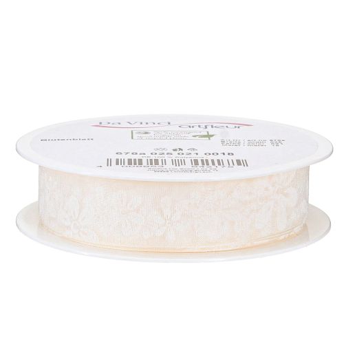 Artikel Organza band blomma present band kräm 25mm 18m