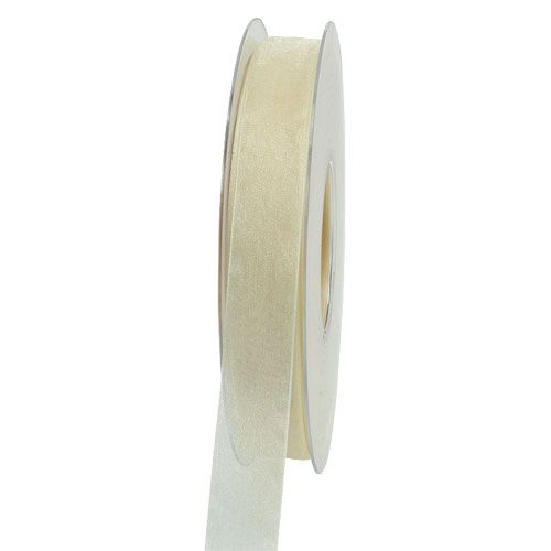 Artikel Organzaband med kant 1,5cm 50m kräm