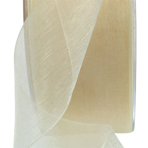 Artikel Organzaband med kant 4,0cm 50m kräm