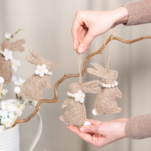 Artikel Hängande påskharedekoration, perfekt dekorativt tillbehör för fönsterdekoration, 14 cm, 8 stycken