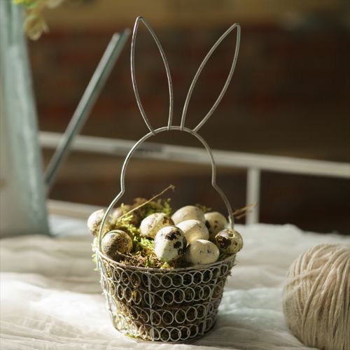 Floristik24 Påskkorg trådkorg Påskharen Shabby Ø12cm H26,5cm