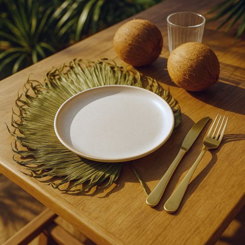 Artikel Palmbladsdekoration torkade blad Saribus grön 45 cm 5 st