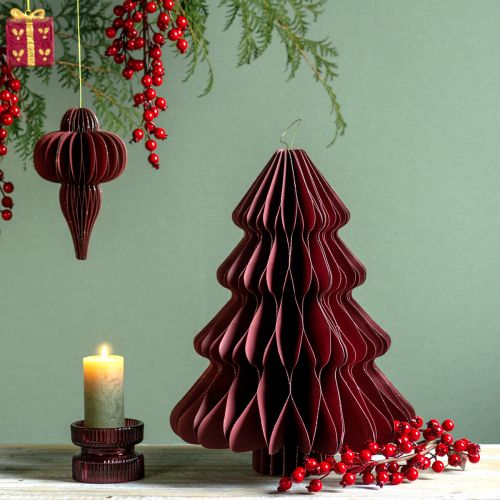 Floristik24 Pappers julgran för upphängning Bordeaux H40cm 2 st