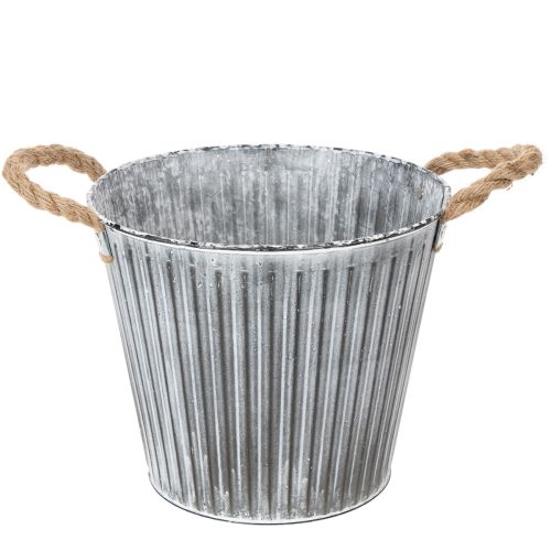 Artikel Blomkruka, dekorativ kruka med handtag, metallkruka för plantering Ø25,5 cm