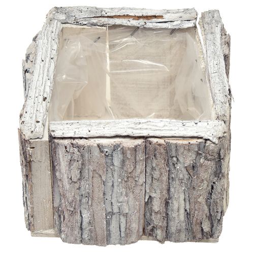 Artikel Växtlådsträ med bark naturvit 17/24cm set om 2 stycken