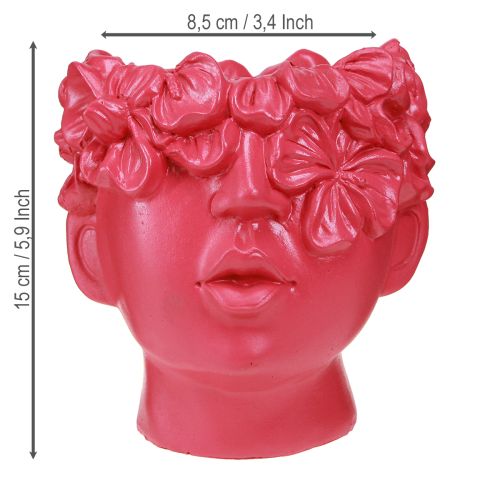 Artikel Planthuvud Polyresin Bust Planter Rosa 13,5×13×14cm