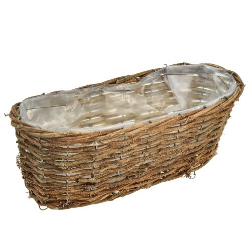 Artikel Växtekorgkorg oval vinranka naturlig växtskål L30cm
