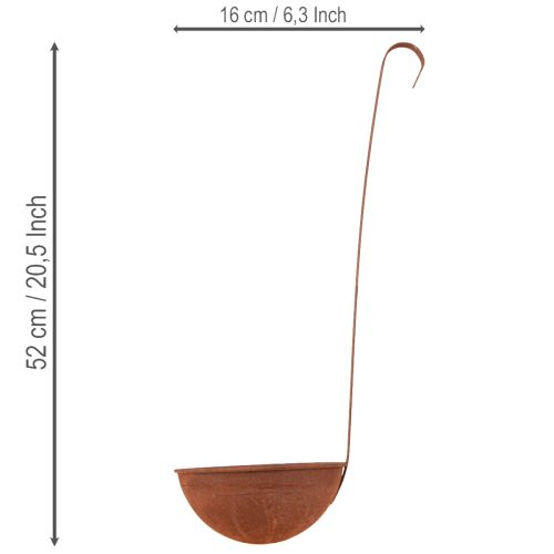 Artikel Hängande kruka, köksdekoration, slev, rostfri yta, Ø16,5 cm, 2 stycken