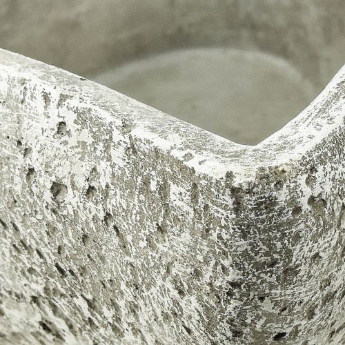 Artikel Växtskål hjärta grav dekoration växthjärta grå vit 18×19cm H7,5cm