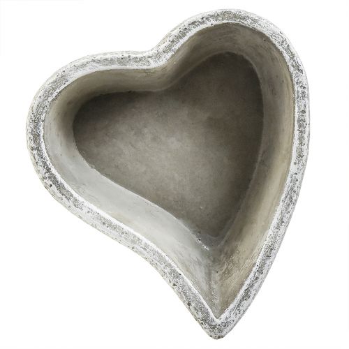 Artikel Växtskål hjärta grav dekoration växthjärta grå vit 18×19cm H7,5cm