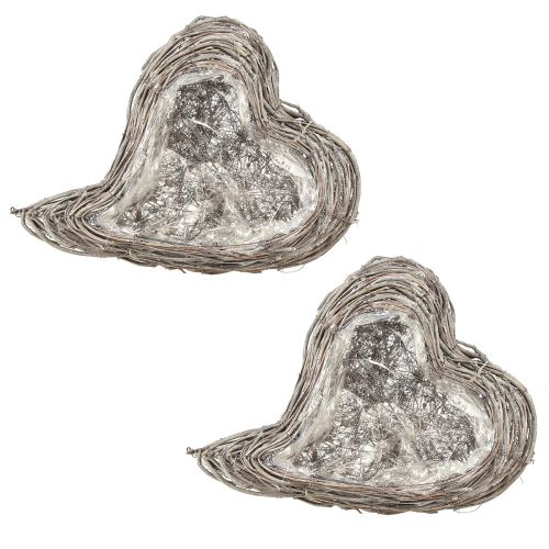Artikel Växtskål rotting böjd naturvit 30x35cm 2st