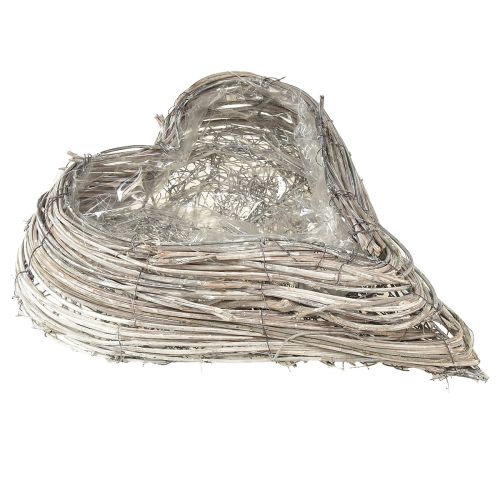 Artikel Växthjärta växtskål rottinghjärta vit natur 28x34cm