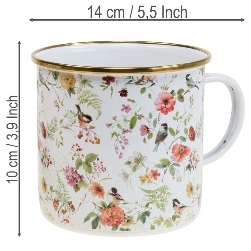 Artikel Emaljkruka för blommor, Ø11 cm
