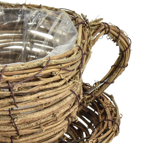 Artikel Växtkopp med tallrik växtkruka vinstock natur Ø19cm H9cm