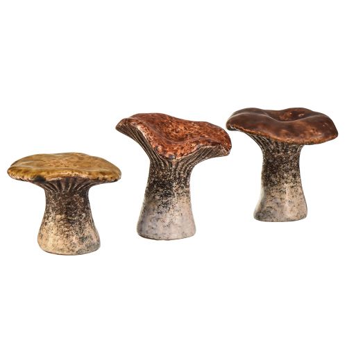 Floristik24 Naturinspirerade dekorativa svampfigurer - olika bruna nyanser, 6,4 cm - Charmiga accenter för trädgård och hem Paket med 3