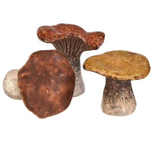 Artikel Naturinspirerade dekorativa svampfigurer - olika bruna nyanser, 6,4 cm - Charmiga accenter för trädgård och hem Paket med 3
